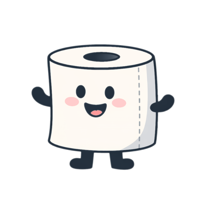 We Will Wipe It toilet paper mascot - no cape