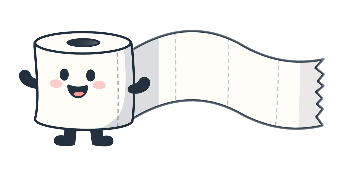 We Will Wipe It toilet paper mascot - med cape